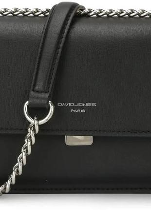 Жіноча чорна сумка крос-боді david jones міська стильна сумка на ланцюжку еко-шкіра сумка на плечі