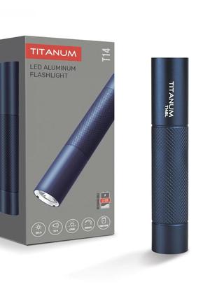 Ручний світлодіодний ліхтар titanum tlf-t14b li-ion 18650 1200mah 300lm 5000k blue