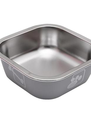 Миска для собак котів taotaopets 1910002 металева gray 160 мм