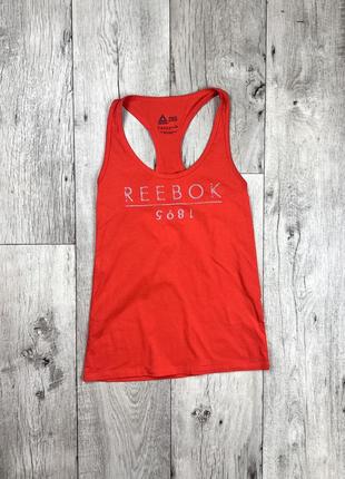 Reebok майка 2xs размер женская спортивная с лого оранжевая оригинал