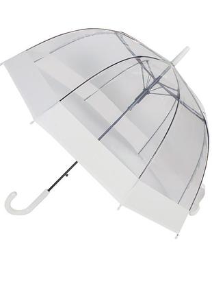 Жіноча парасолька rst rst3466a white. напівавтоматична жіноча прозора парасолька