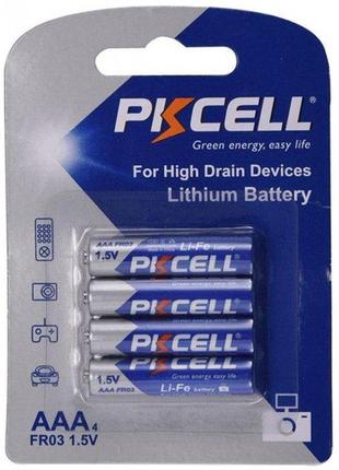 Батарейка литиевая pkcell life 1.5v aa/fr03-4b 4 шт