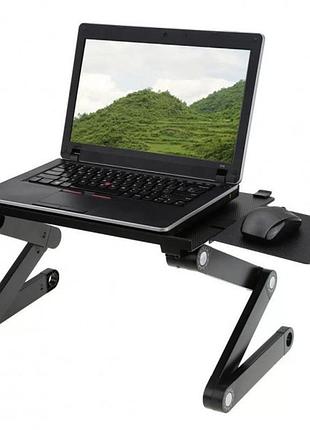 Столик трансформер для ноутбука laptop table t8 подставка для ноутбука с охлаждением