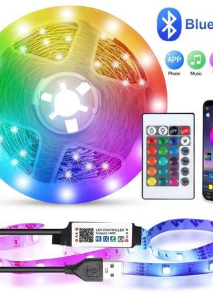 Светодиодная led лента rgb 5050 5m 150 leds bluetooth с контроллером и пультом usb app control