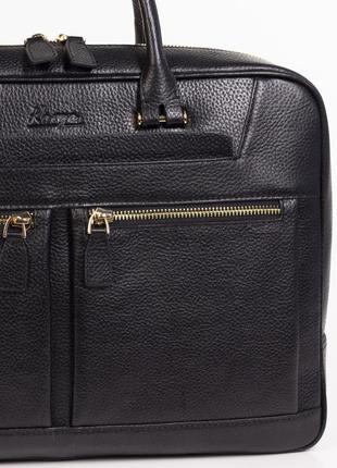 Жіночий портфель сумка karya 0276-45 з натуральної шкіри чорний туреччина5 фото