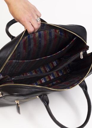 Жіночий портфель сумка karya 0276-45 з натуральної шкіри чорний туреччина8 фото