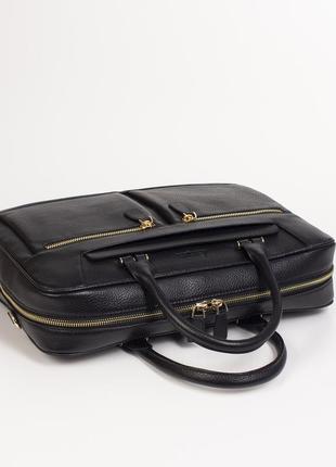 Жіночий портфель сумка karya 0276-45 з натуральної шкіри чорний туреччина7 фото