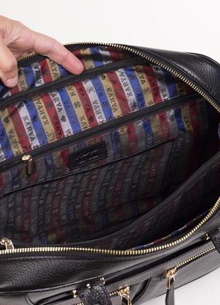 Жіночий портфель сумка karya 0276-45 з натуральної шкіри чорний туреччина9 фото