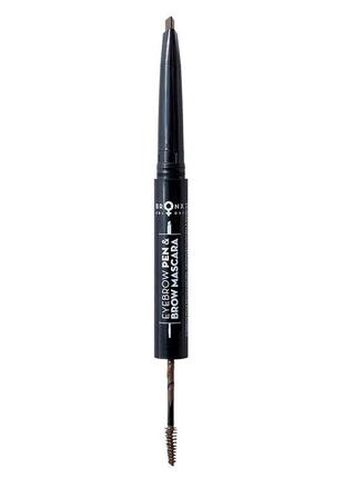 Eyebrow pen&brow mascara bronx colors 0.25 г/1.35 г попелясто-коричневий