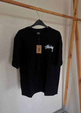 Мужская черная футболка stussy t-shirt