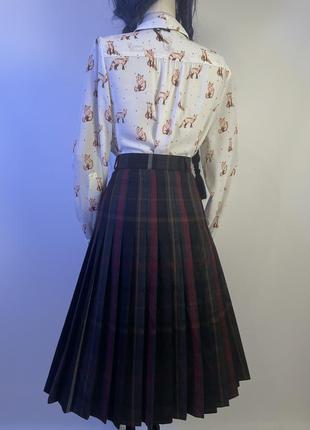 Западная нижняя винтажная винтаж шерстяная клетчатая пышная юбка юбка из шерсти в складку в клетку5 фото