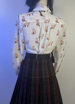 Западная нижняя винтажная винтаж шерстяная клетчатая пышная юбка юбка из шерсти в складку в клетку6 фото