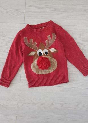 Новогодняя кофта свитер с оленем