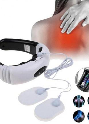 Масажер для шиї імпульсний neck massager hx-1680, містимулятор для шиї і тіла, фізіотерапевтичний масажер