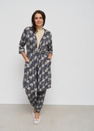Жіноча піжама з халатом віскоза розміри 2xl, 3xl, 4xl, 5xl