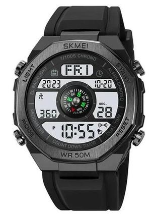 Часы наручные 2209bkwt skmei, black-white, compass, pedometer