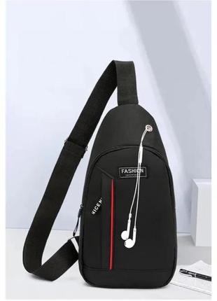 Нагрудная сумка, мужская сумка на одно плечо через плечо большой емкости, спорт на...
