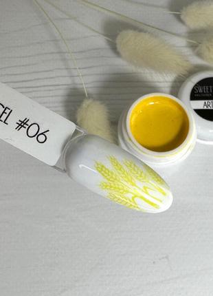 Гель фарба для стемпінгу та розпису sweet nails art gel жовтий №6 5 г