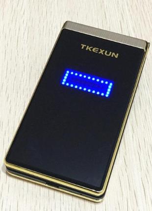 Мобільний телефон tkexun m2 (yeemi m2-c) gold кнопкова розкладачка з великими кнопками