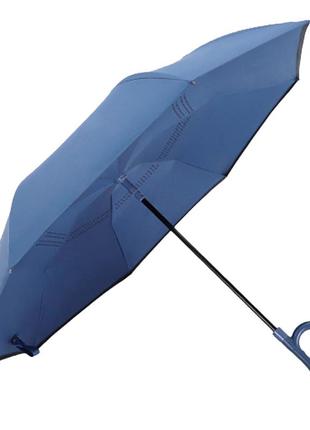 Зонт наоборот up-brella 1166 108 см dark blue. большой складной зонтик наоборот