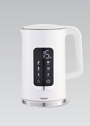 Электрический чайник 1.7л дисковый maestro mr-024-white электрочайник 2200вт для дома, офиса, дачи