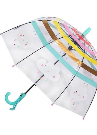Детский зонт rst rst044a облака turquoise механический зонтик для девочки