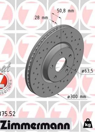 Тормозной диск zimmermann 250.1375.52 - топ продаж!