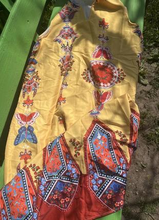 Длинное летнее платье сарафан в цветы макси в пол
