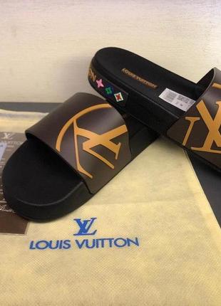 Чоловічі сланці тапки louis vuitton коричневі