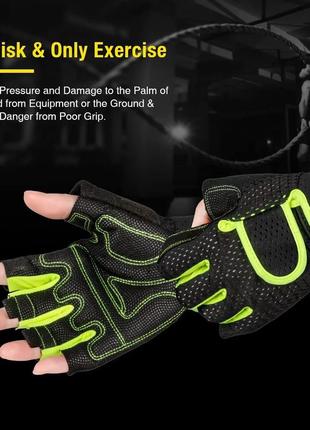 Перчатки для фитнеса, тренажерного зала moreok с защитой запястья спортивные перчатки размер m зеленый5 фото