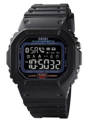 Годинник наручний 1629bk skmei, black, smart watch
