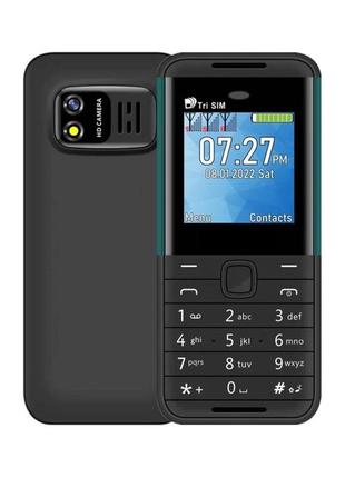 Міні мобільний телефон aiek bm5310 3sim чорно-зелений