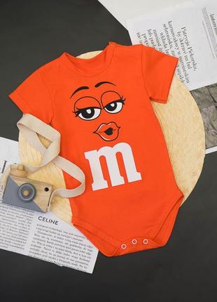 Дитяче боді футболка m&m's, бодік для малюків ммдемс3 фото