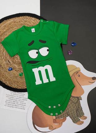 Дитяче боді футболка m&m's, бодік для малюків ммдемс6 фото
