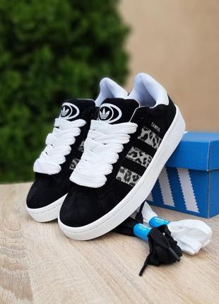 Adidas campus wales bonner black leopard1 фото