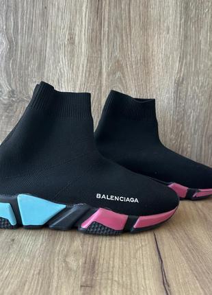 Кроссовки balenciaga с цветной подошвой