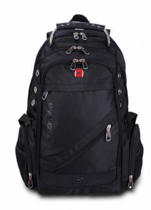 Городской рюкзак с разъемом usb swiss 8810 black водонепроницаемый швейцарский рюкзак