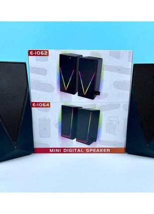 Колонки для пк компьютера, ноутбука speaker e-1062 mini digtal led