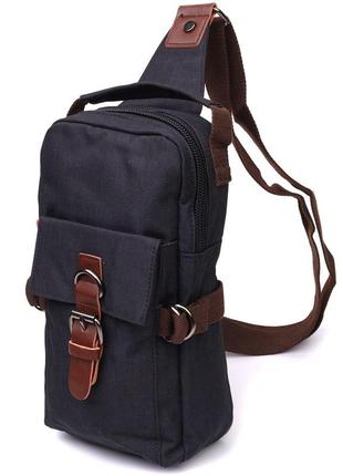 Незвичайна плечова сумка для чоловіків зі щільного текстилю vintage 22187 чорний