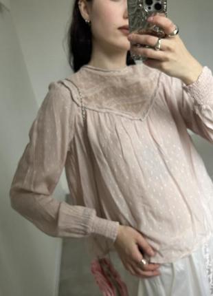 Роскошная нежно розовая викторианская блуза