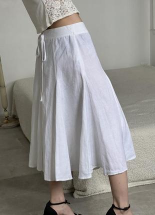Розкішн біла міді спідниця, обʼємна та широка , layered skirt
