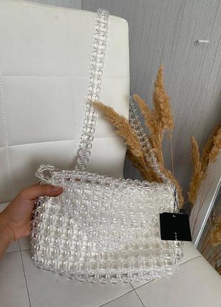 Zara сумка из бусинок4 фото