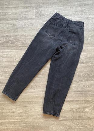 Стильные графитовые джинсы-момы, слоучи h&amp;m с высокой талией 36/s4 фото