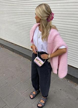 Стильные графитовые джинсы-момы, слоучи h&m с высокой талией 36/s