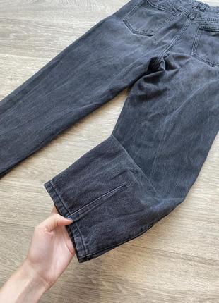 Стильные графитовые джинсы-момы, слоучи h&amp;m с высокой талией 36/s8 фото