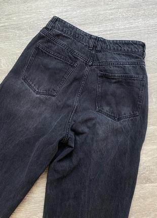 Стильные графитовые джинсы-момы, слоучи h&amp;m с высокой талией 36/s9 фото