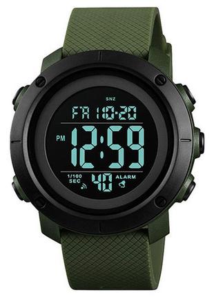 Часы наручные мужские с подсветкой  skmei 1426agbk army green-black