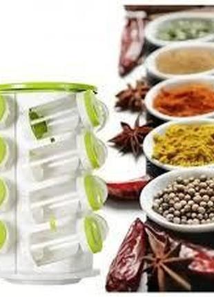 Органайзер пластик для специй кухонный вращающийся spice rack 16 в 1 стойка для специй карусель