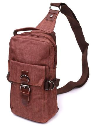 Плечова сумка для чоловіків зі щільного текстилю vintage 22186 коричневий