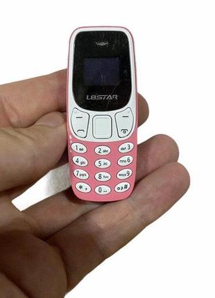 Міні мобільний маленький телефон l8 star bm10 (2sim) рожевий5 фото